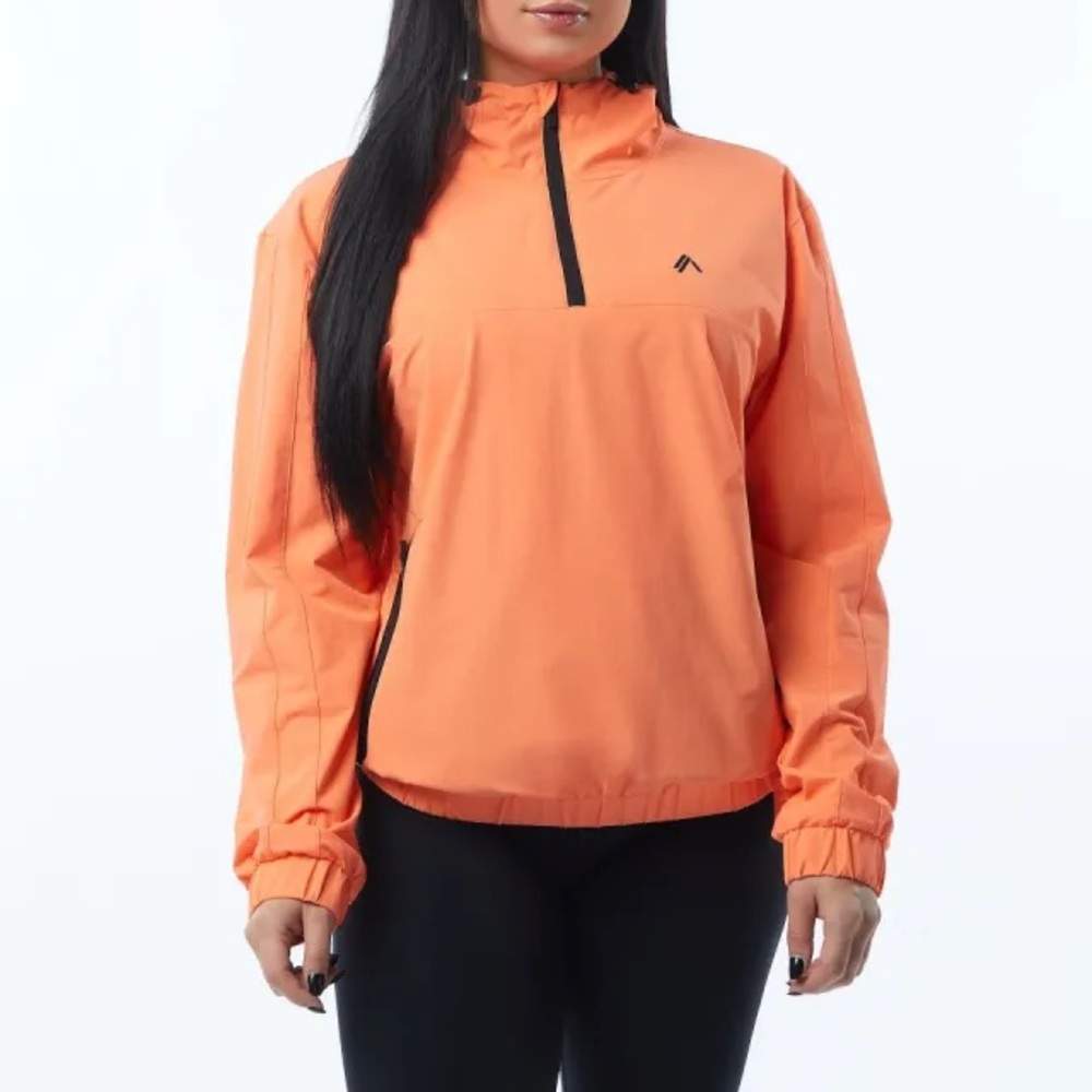ALPHALETE Women’s EXP Tech Windbreaker- Electric Peach , Size Small